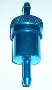 Benzinefilter - Aluminium - Blauw - 6 mm Aansluiting