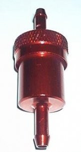 Benzinefilter - Aluminium - Rood - 6 mm Aansluiting