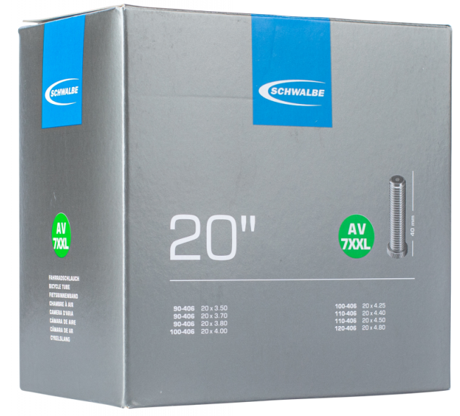 Binnenband Schwalbe AV7 XXL 20- 90/120-406 - 40mm Ventiel