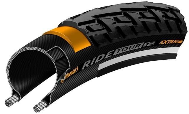 Buitenband Continental Ride Tour Reflex 28 x 1.60-42-622 Zwart Met Reflectie