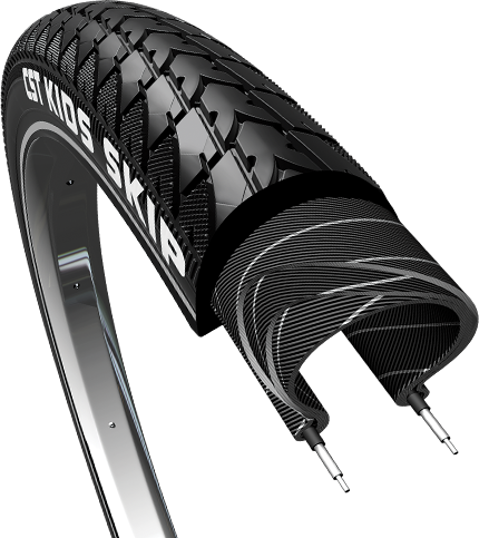 Buitenband CST Skip Kids 16 x 1.75" / 47-305mm Zwart Met Reflectie