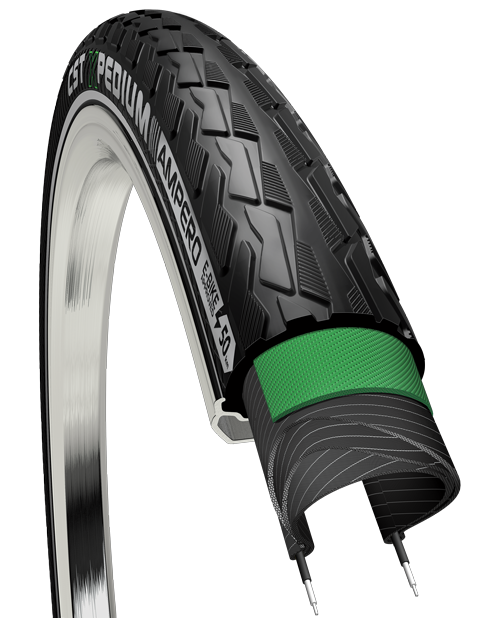 Buitenband CST Xpedium Ampero C1880 28 x 1.40-37-622 Voor e-Bikes Zwart Met Reflectie