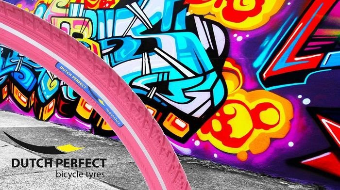 Buitenband Dutch Perfect 28 x 1 ½-40-635 No Puncture Roze Met Reflectie