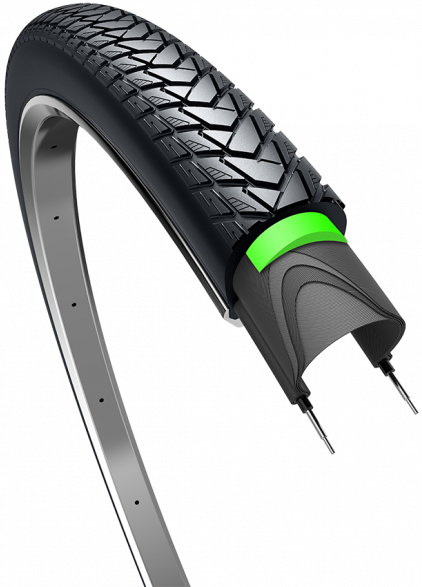 Buitenband Edge Traveller Protect 28 x 1.75-47-622 Zwart Met Reflectie