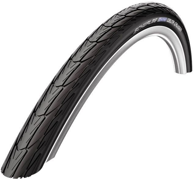 Buitenband Schwalbe Delta Cruiser Plus PunctureGuard 26 x 1 3/ 37-590 mm Zwart Met Reflectie