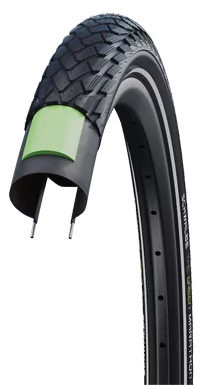 Buitenband Schwalbe Green Marathon GreenGuard 28 x 1.50-40-622 Zwart Met Reflectie