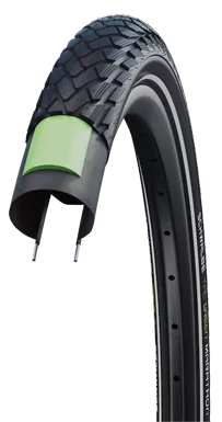 Buitenband Schwalbe Green Marathon GreenGuard 28 x 1.75-47-622mm Zwart Met Reflectie