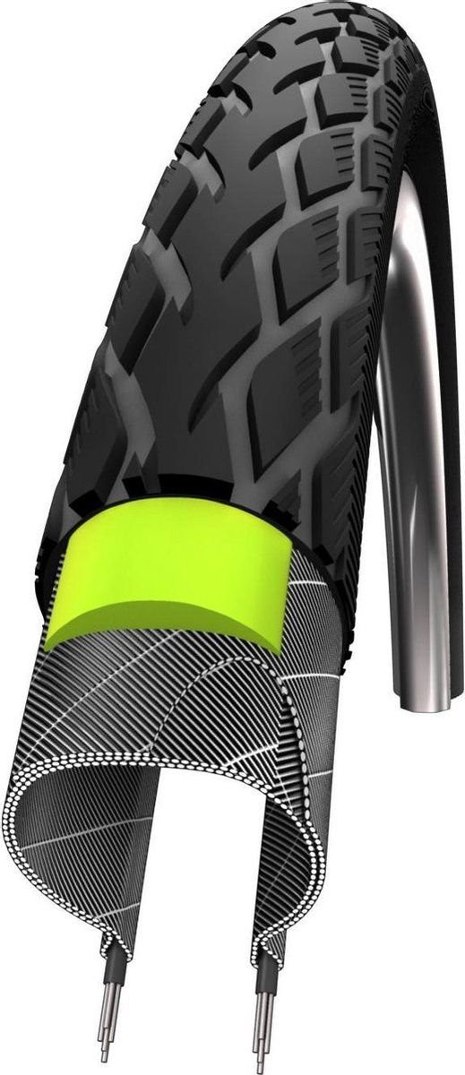 Buitenband Schwalbe Marathon Tour GreenGuard 28 x 1.00-25-622mm Zwart Met Reflectie