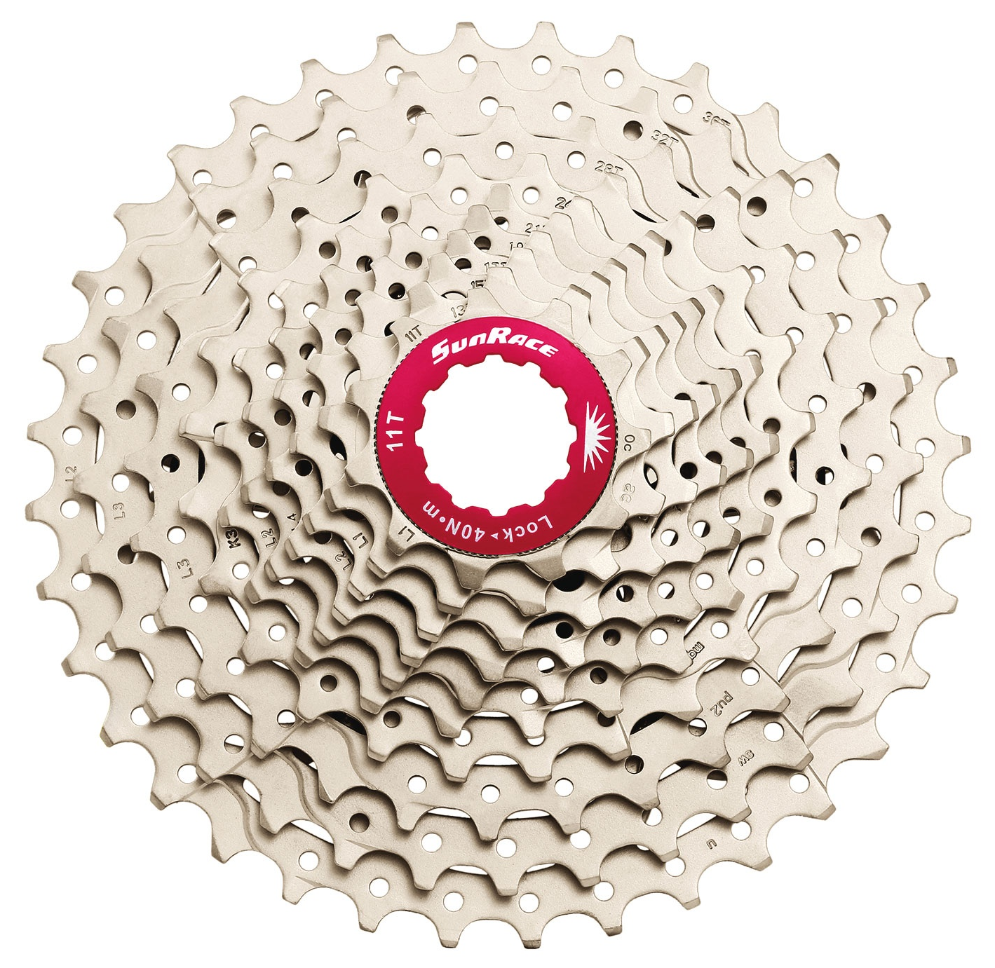 Cassette 10 Speed Sunrace CS-MX0 11-36T Zilver Rood