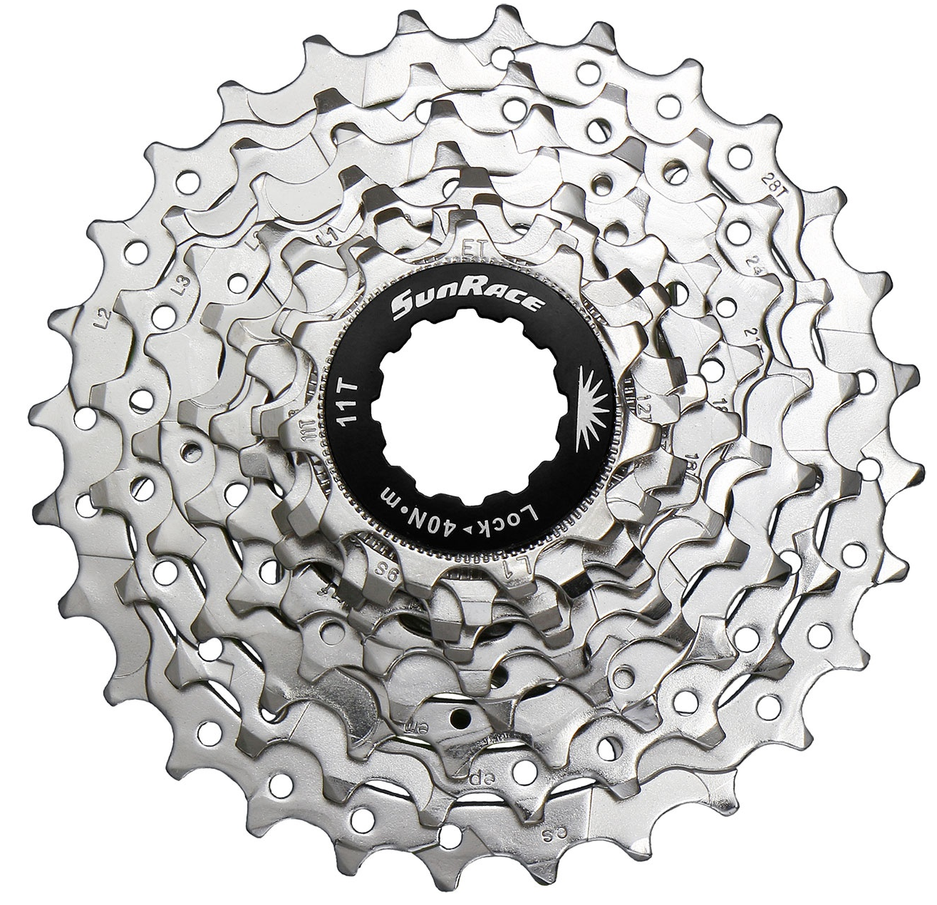 Cassette 9 Speed Sunrace CSR91 11-28T Zilver