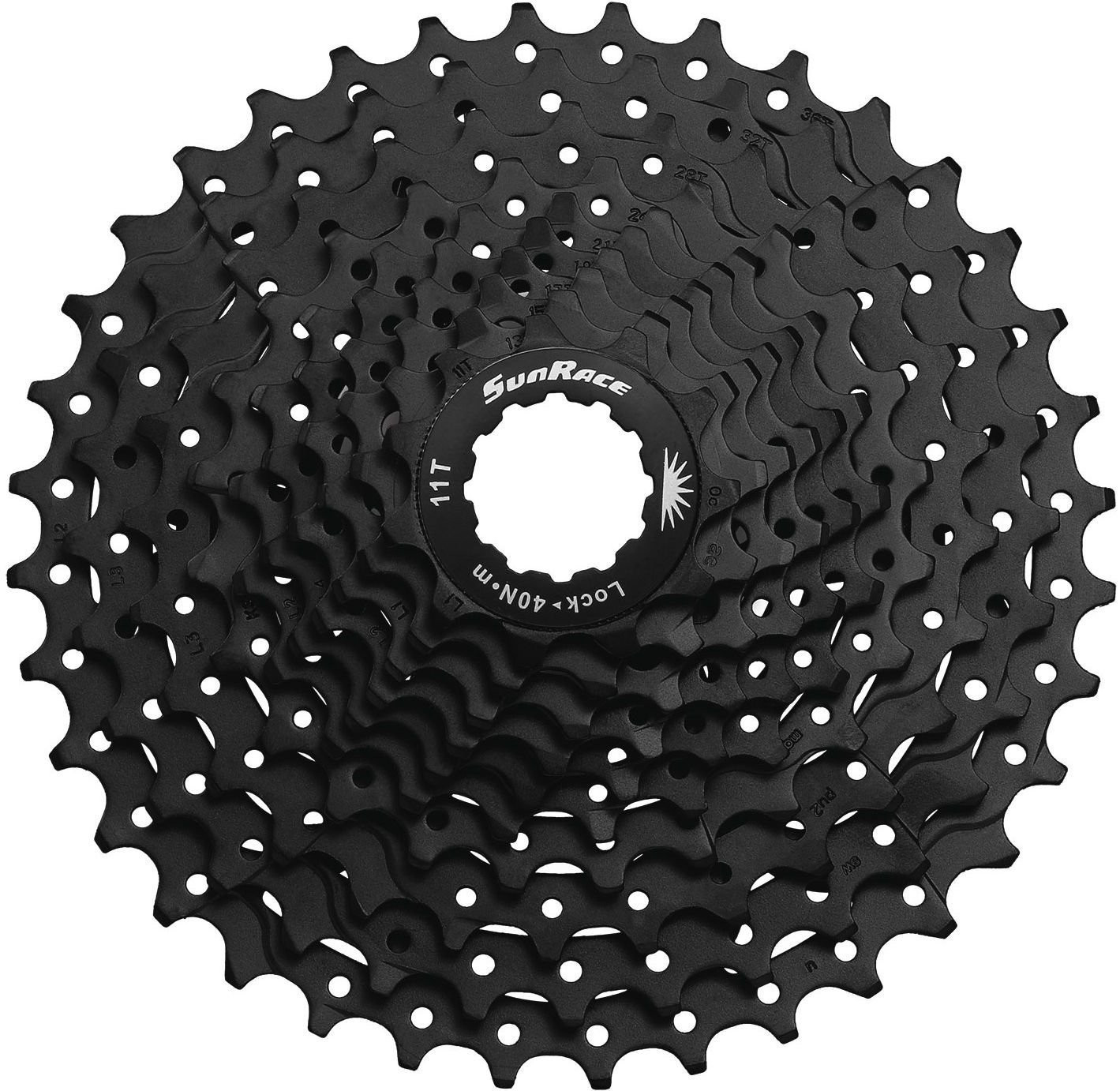 Cassette Sunrace CSMS1 10 Speed - 11-36 Tands Zwart