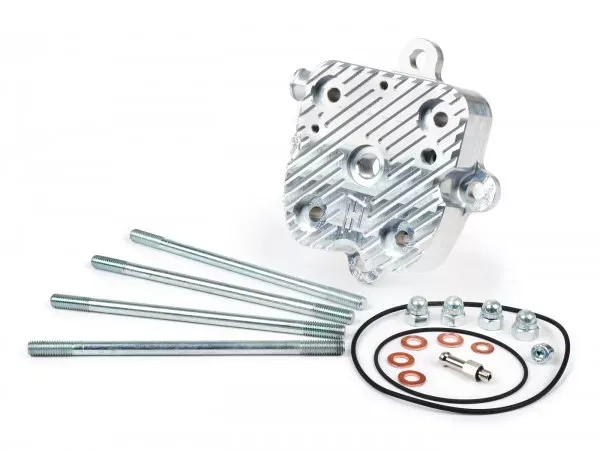 Cilinderkopset v2.1 Race HT zilver Piaggio 125 / 180 cc 2 takt lc