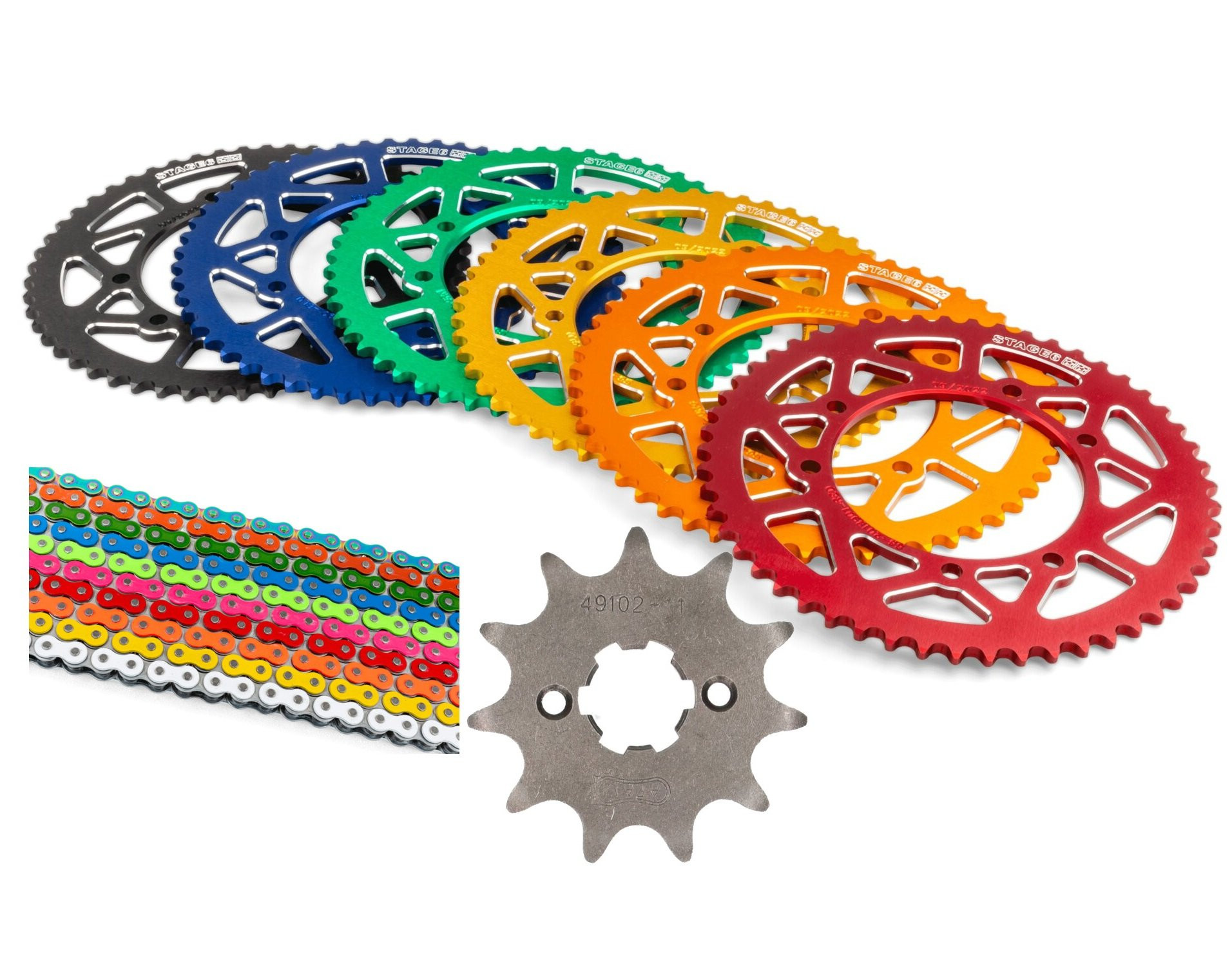 Kettinset Aprilia SX 14x53 Stage6 Aluminium CNC - Verschillende kleuren