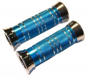 Handvatset - Chroom blauw met ringen