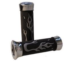 Handvatset Flame - Custom zwart, grijs chrome