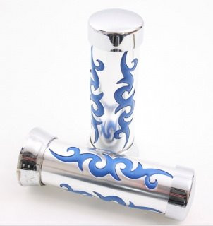 Handvatset Tribal - Custom Chroom/blauw