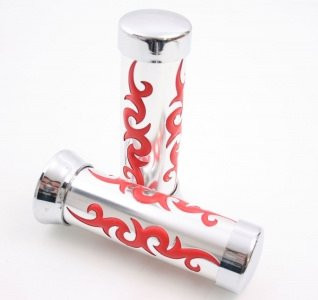 Handvatset Tribal - Custom Chroom/rood