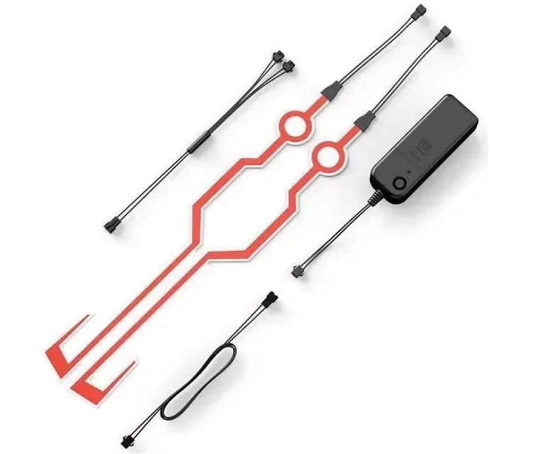 Helm verlichting scooterhelm LED - kleur: Rood