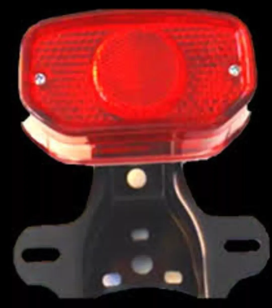 Achterlicht Uni Classic Sport Met Steun Zwart 2x BA15S - 131mm breed met chromen achterzijde	   