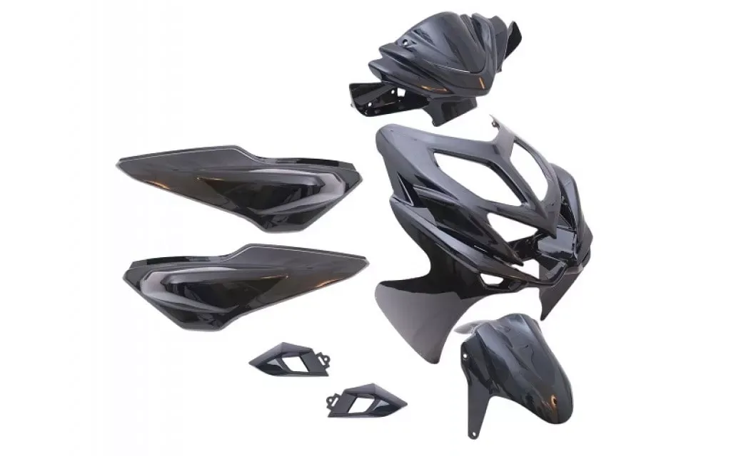 Kappenset Yamaha Aerox 2014 / Aerox R - Zwart metallic