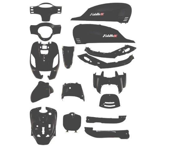 Kappenset Sym Fiddle 3 - Zwart mat - DMP (16-delig)