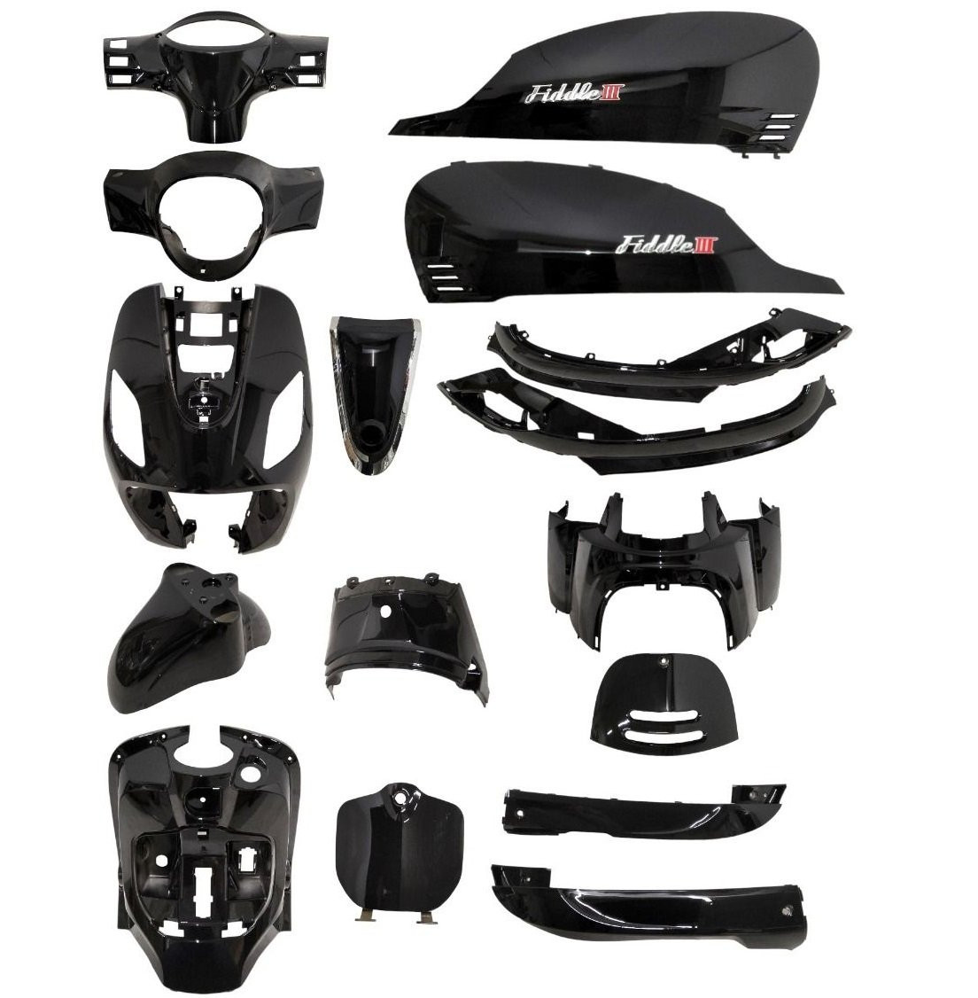 Kappenset Sym Fiddle 3 - Zwart glans - DMP (16-delig)