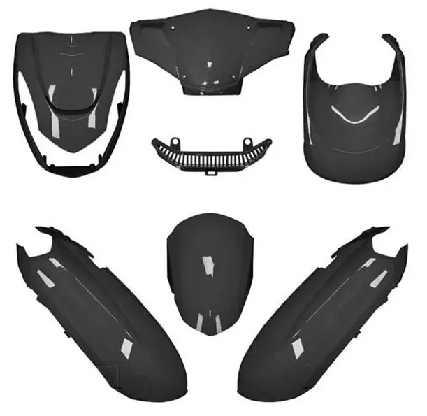 Kappenset Peugeot Kisbee glans zwart (Euro 3)