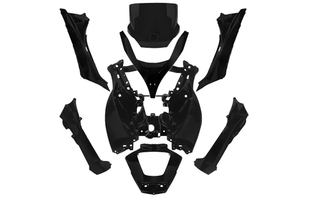 Kappenset Piaggio MP3 Mat zwart 125 - 500cc