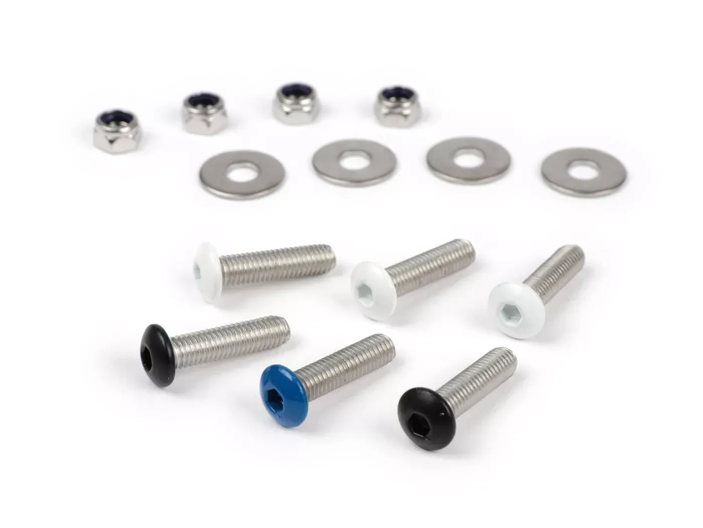 Kentekenplaatschroefset M5 x 20 set  HS  6 Stuks 1x Blauw, 3x wit, 2x Zwart