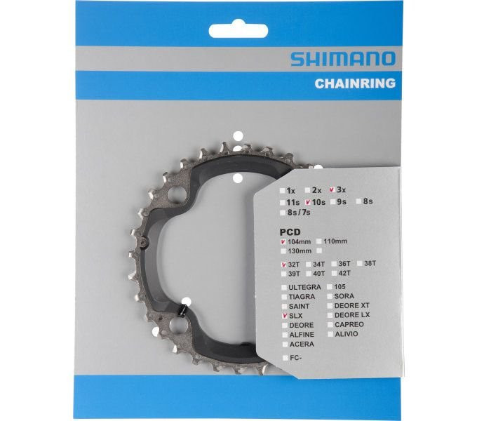 Kettingblad 32T Shimano SLX FC-M670 (AE) 10 Speed Zilver