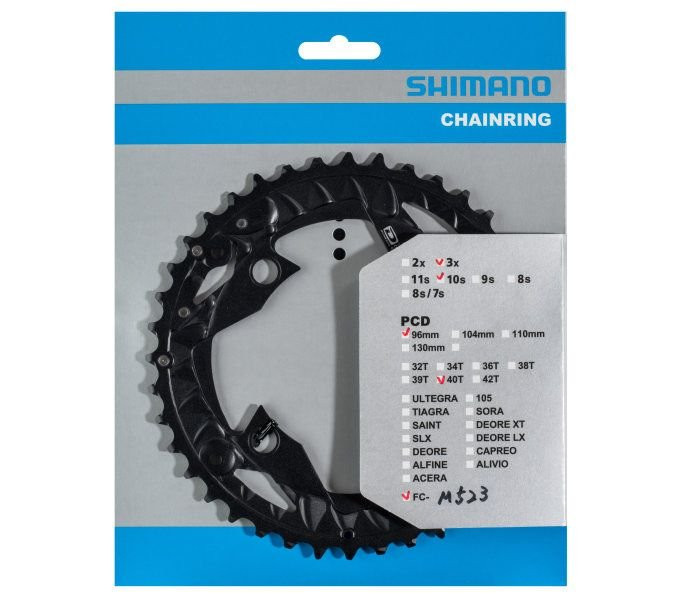 Kettingblad 40T Shimano FC-MT500  FC-M523 Voor Kettingbeschermer (AN) 10 Speed Zwart