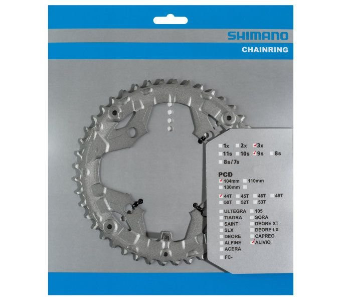 Kettingblad 44T Shimano Alivio FC-T4060 9 Speed Zilver