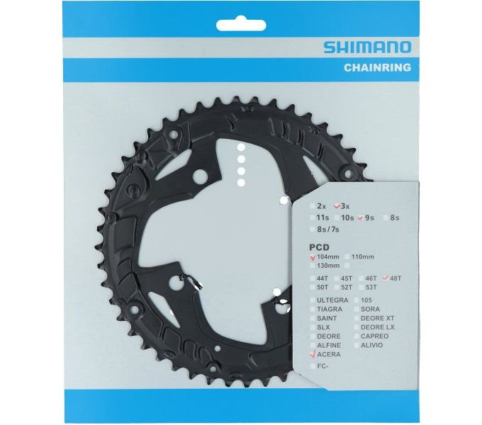 Kettingblad 48T Shimano Acera FC-T3010 9 Speed Voor Kettingbeschermer Zwart