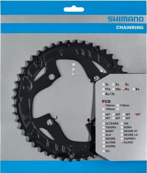 Kettingblad 48T Shimano Alivio FC-T4010 Zwart