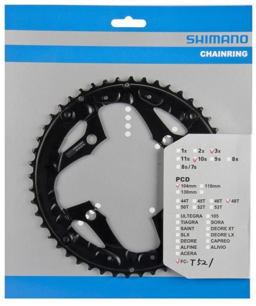 Kettingblad 48T Shimano FC-T521 Non Series Kettingrand Zwart