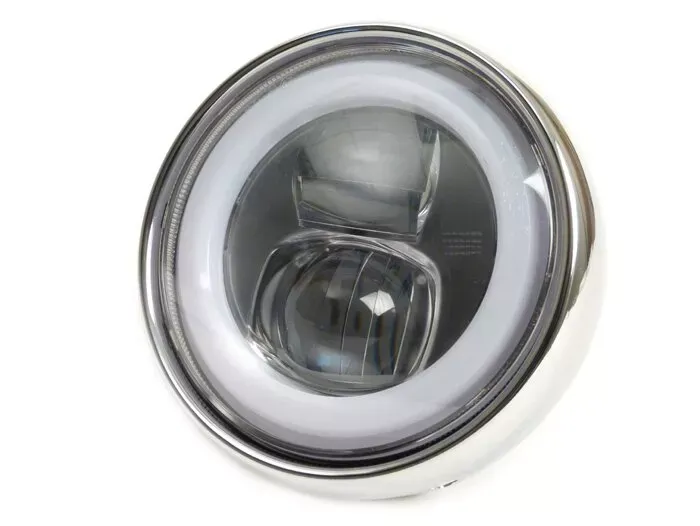 Koplamp MOTO NOSTRA- LED HighPower Ø=120mm 12V DC e9 Gemarkeerd Voor de Ombouw Van e. G. Lambretta LI/TV (Serie 1-3
