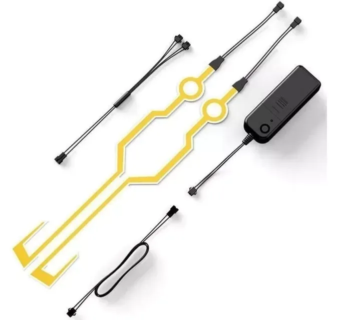 Helm verlichting scooterhelm LED - kleur: Geel