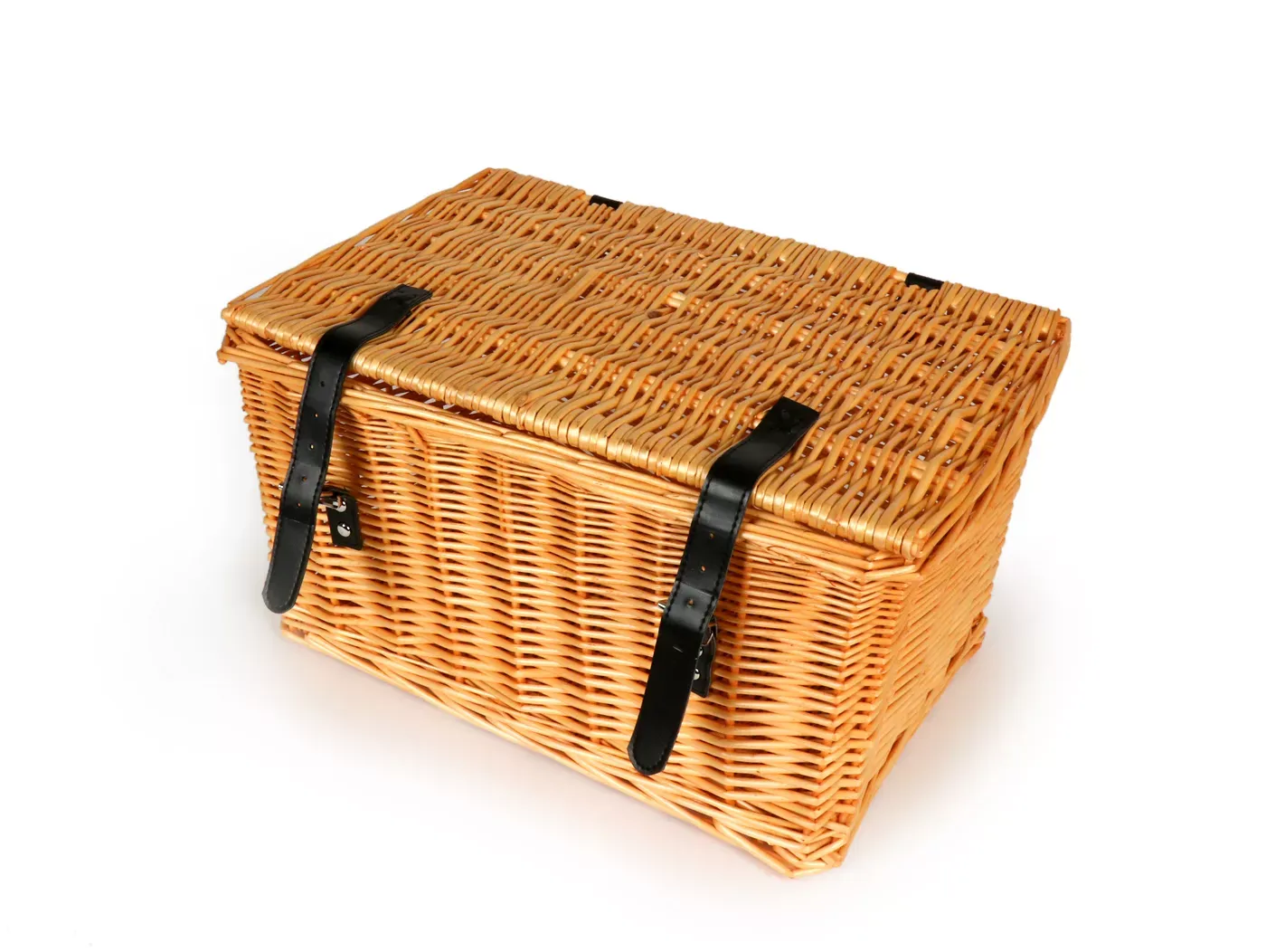 Mand Rieten Mand Met Deksel OEM Kwaliteit 47x31x25cm Fiets Scooter Vespa Brommer Kleur Naturel