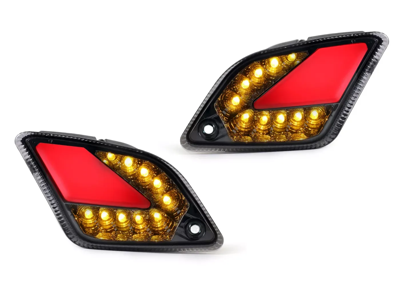 Paar Knipperlichten Achter MOTO NOSTRA (2014-2018) LED Volglicht Met Positielicht (E-keurmerk)- Vespa GT, GTL, GTV, GTS 125-300 Gerookt