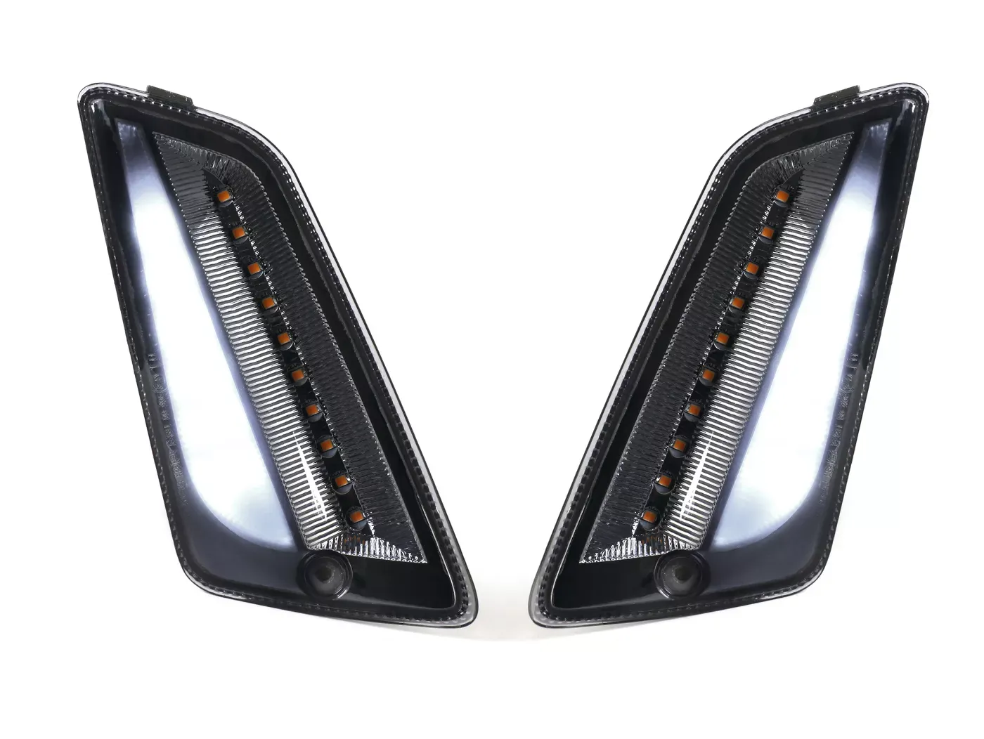 Paar Knipperlichten Voor MOTO NOSTRA (-2014) Dynamisch LED Sequentieel Licht Dagrijlicht (E-markering)  Vespa GT, GTL, GTV, GTS 125-300 Gerookt