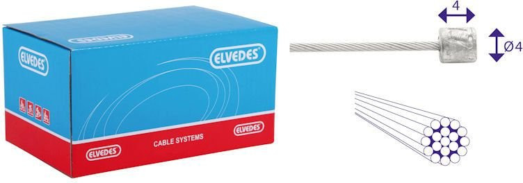 Schakel Binnenkabel Elvedes 3000mm RVS Ø11mm Shimano  SRAM Nippel (op Kaart)