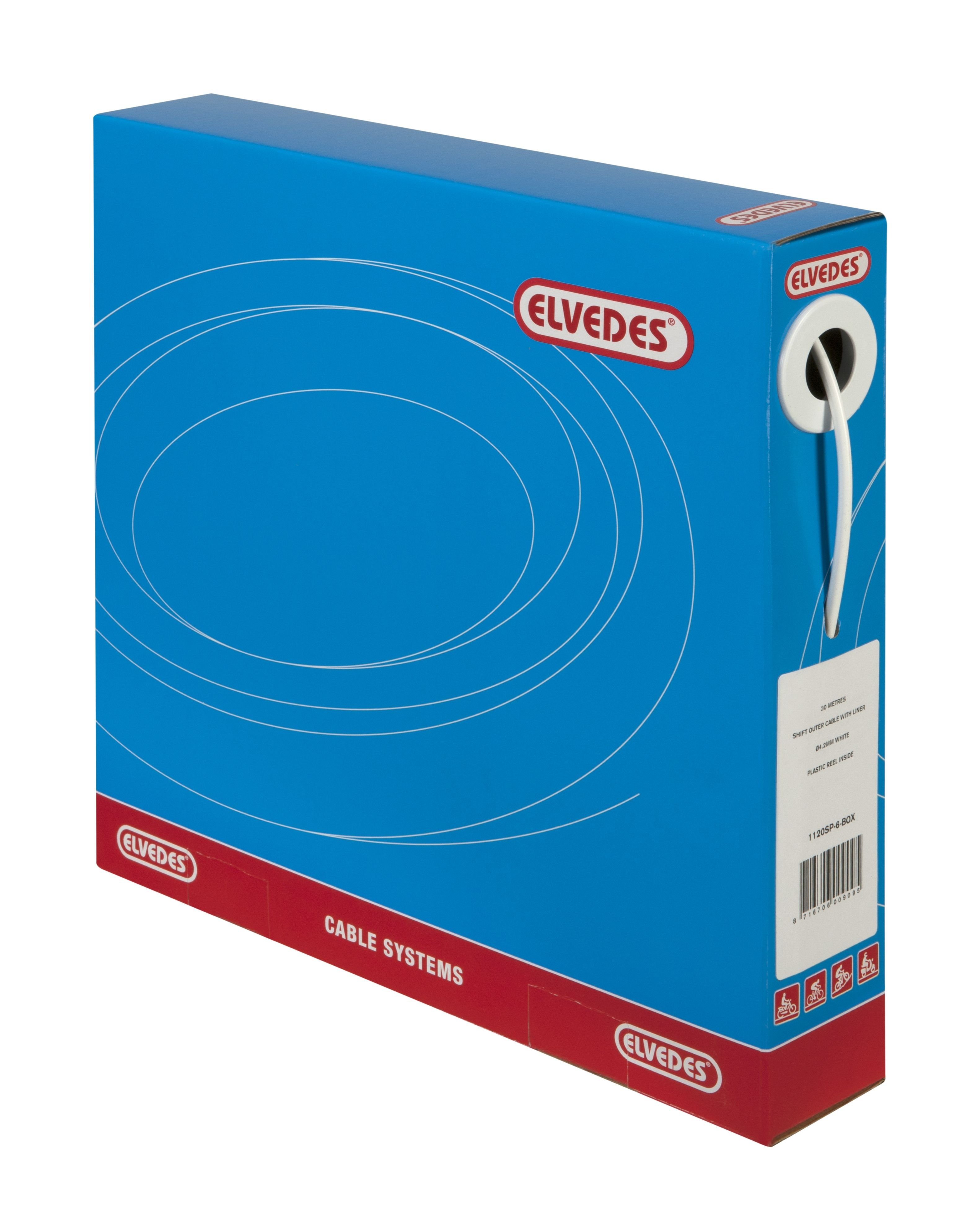 Schakel Buitenkabel Elvedes Met Voering 30 Meter Ø4,2mm Wit (30 Meter in Doos)