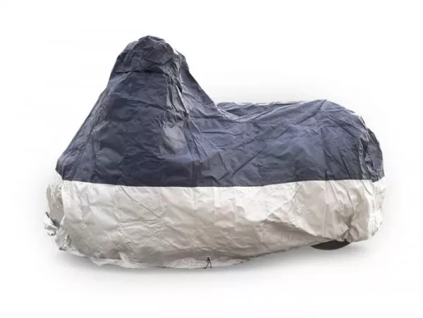 Scooterhoes Deluxe Universeel Medium  Blauw Zilver