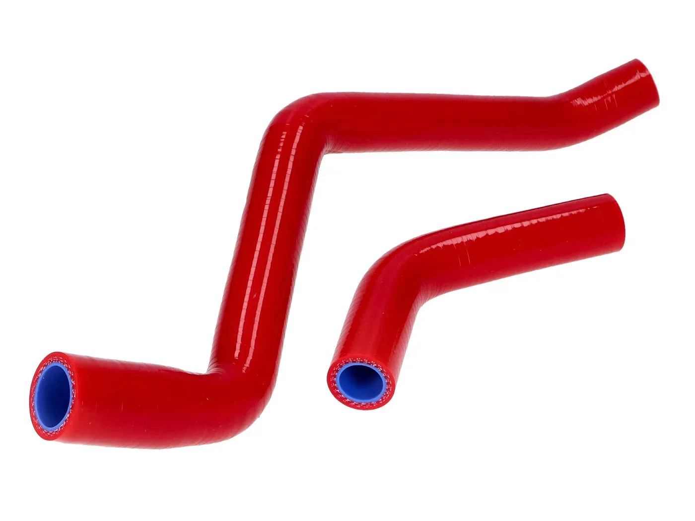 Koelslangenset silicone rood voor Aprilia RX, SX, Derbi Senda, Gilera RCR, SMT D50B0 -17