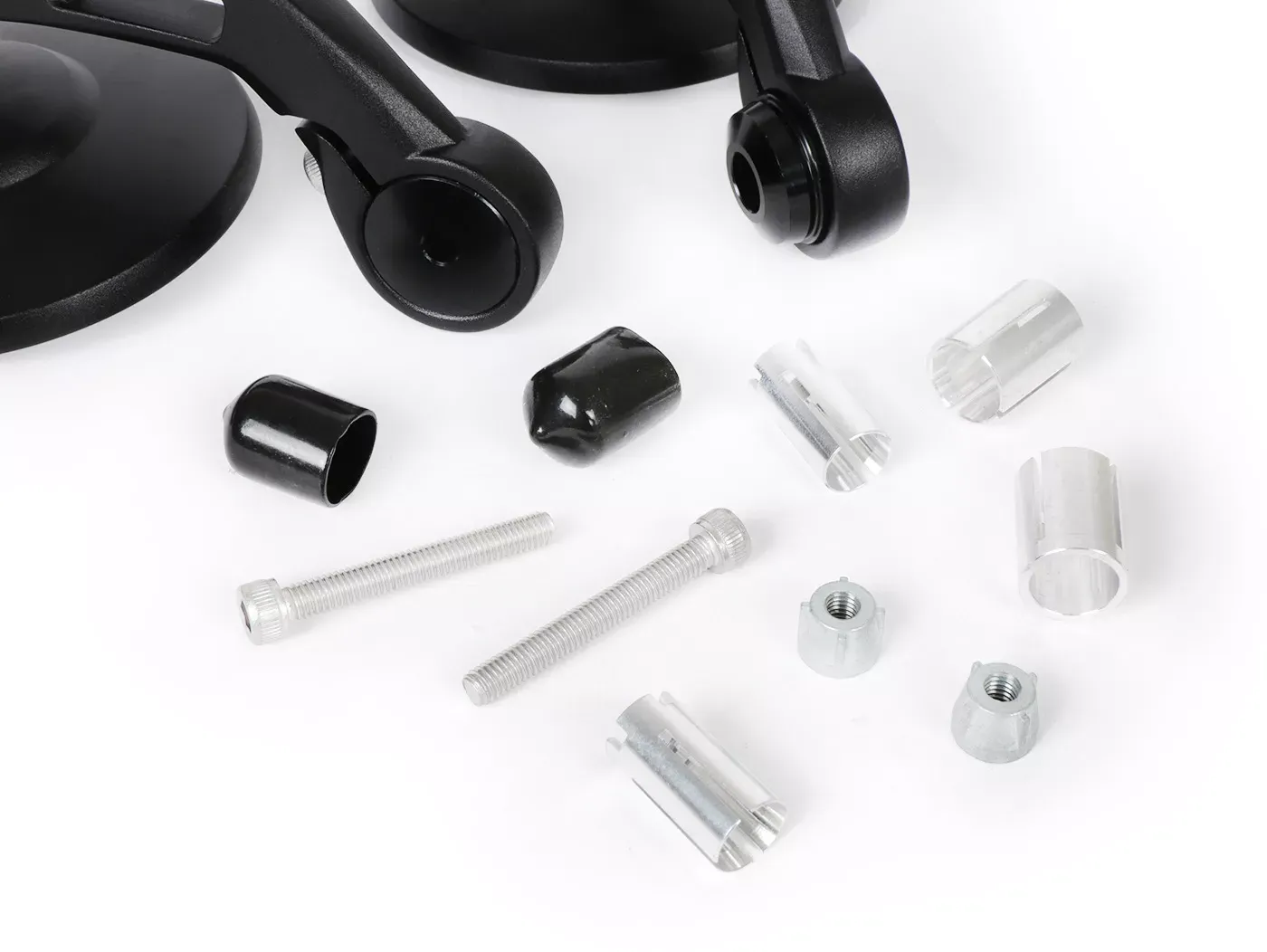 Spiegelset MOTO NOSTRA 1400- Stuuruiteinden Aluminium- Ø=95mm- Mat Zwart Geanodiseerd- E Gemarkeerd