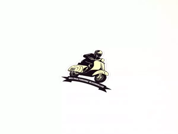 Sticker 60x60mm  Werelderfgoed Vespa