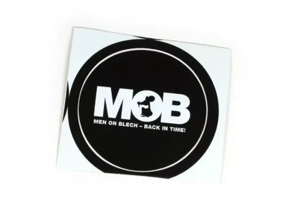 Sticker  95mm Mob  Men on Blech  Terug in de Tijd