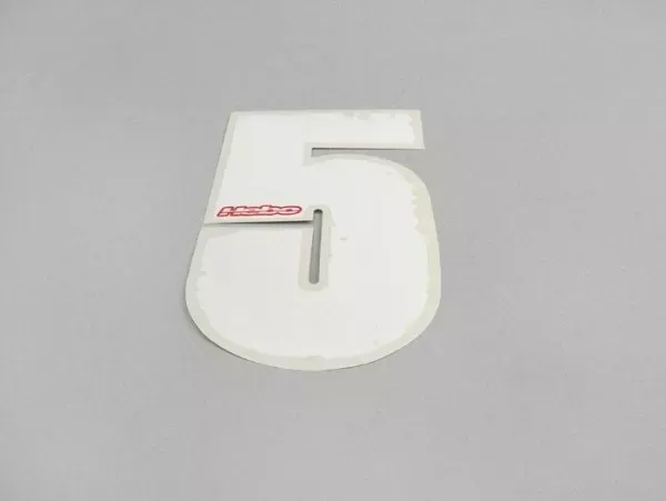 Sticker Hebo Race Nummer 140x84mm  Wit  5.