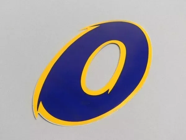Sticker Nummer 0 Blauw Geel