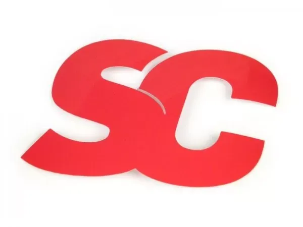 Sticker Sc Scooter Center  45x65mm  Rood.